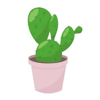 Kaktüs bitkisi beyaz arkaplan vektör illüstrasyonunda izole.