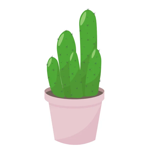 Set Cactussen Roze Potten — Stockvector
