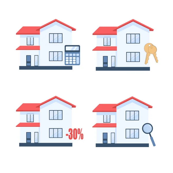 House Vector Icon Flat Style Isolated White Background — Stock vektor