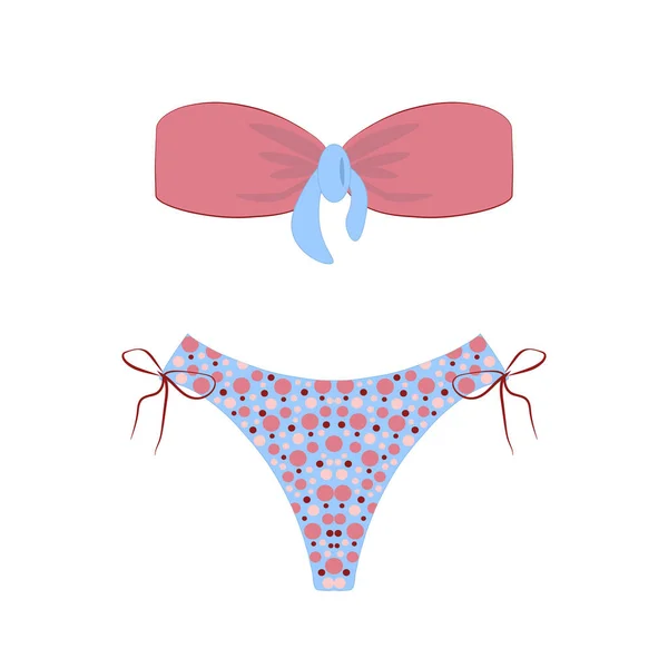 여성의 수영복은 배경에 고립되어 수트나 비키니는 위아래 일러스트 — 스톡 벡터
