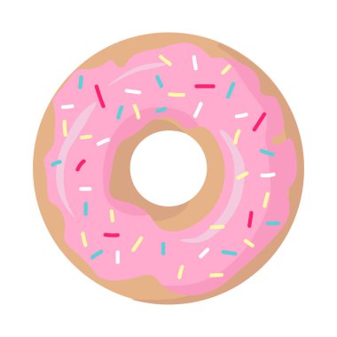 Pembe jöleli donutlar. donutlar vektör illüstrasyonu