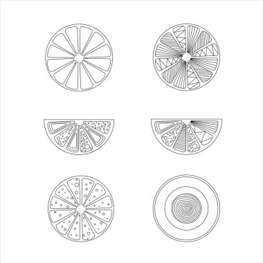 soyut portakallar el çizimi