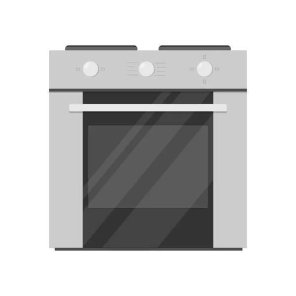 電気ストーブ オーブンフロントビューと誘導調理パネル 密閉されたオーブンドアとベクトル現実的なキッチン調理器 — ストックベクタ