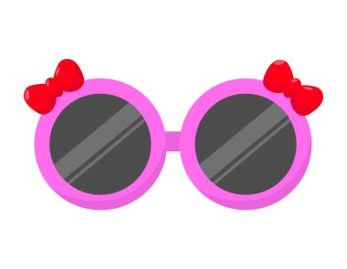 Beyaz arka planda düz stil çocuklar için güneş gözlüğü