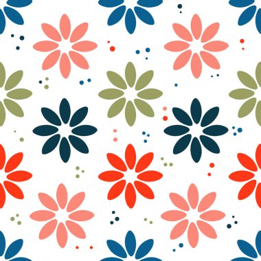 Soyut çiçekli, kusursuz yaz şablonu