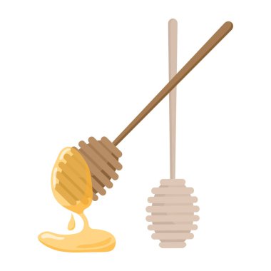 Ahşap tatlım kaşık simgesi. Karikatür ahşap tatlım kaşık vektör simgesi beyaz arka plan üzerinde izole web tasarımı için