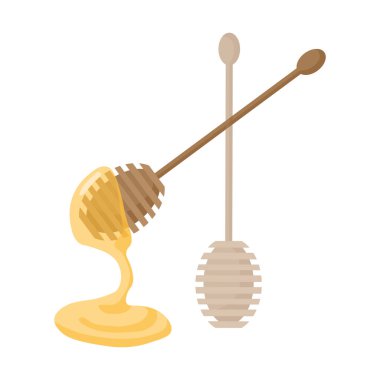 Ahşap tatlım kaşık simgesi. Karikatür ahşap tatlım kaşık vektör simgesi beyaz arka plan üzerinde izole web tasarımı için