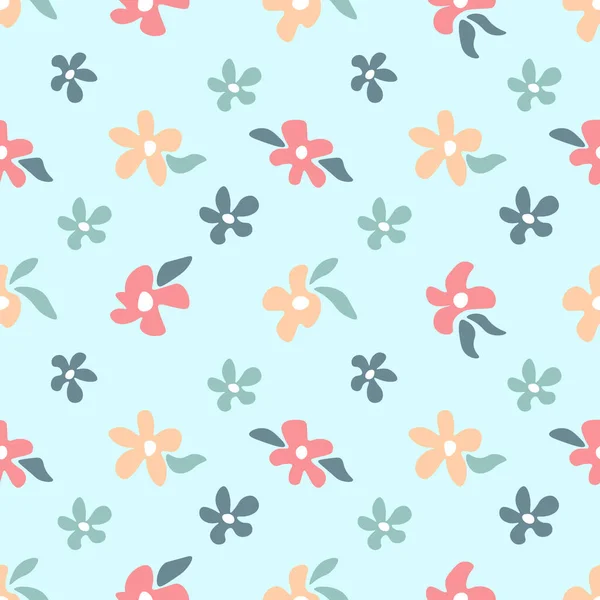 Motifs Avec Des Plantes Des Fleurs — Image vectorielle