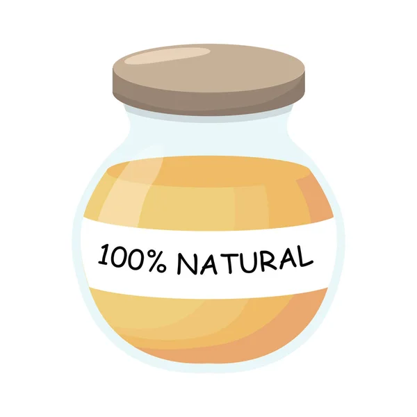 Szklany Słoik Miodu 100 Naturalny Miód — Wektor stockowy