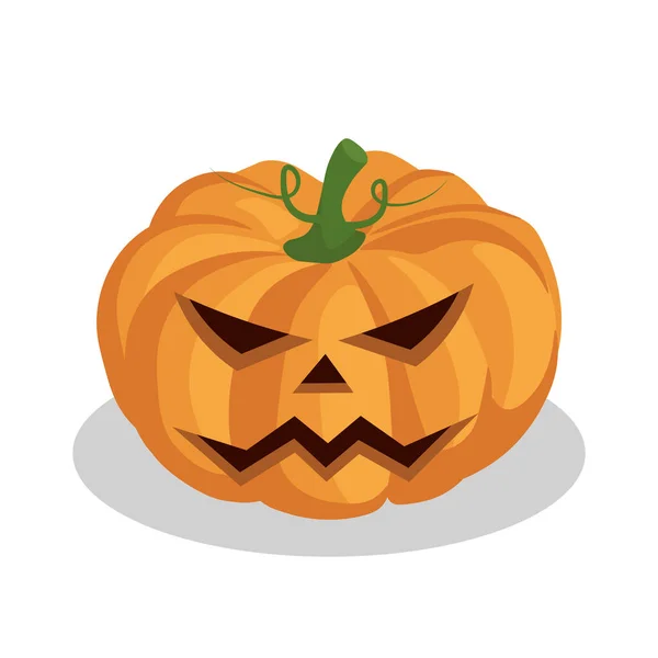 Halloween Pumpa Isolerad Vit Bakgrund Den Viktigaste Symbolen För Halloween — Stock vektor