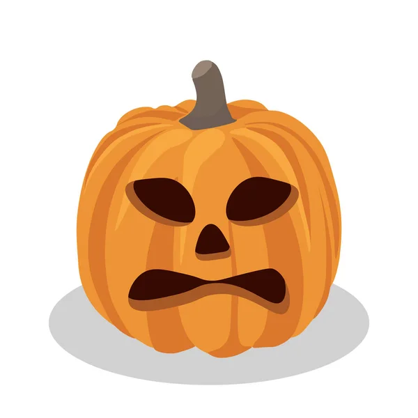 Citrouille Halloween Isolé Sur Fond Blanc Symbole Principal Célébration Halloween — Image vectorielle