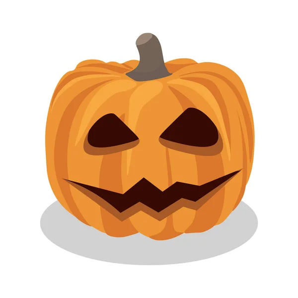 Auhalloween Pumpa Isolerad Vit Bakgrund Den Viktigaste Symbolen För Halloweenfirandet — Stock vektor