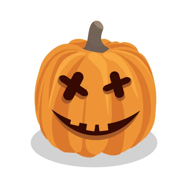 Calabaza Halloween Aislada Sobre Fondo Blanco Símbolo Principal Celebración Halloween — Vector de stock