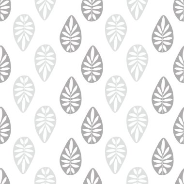 Beyaz bir arkaplanda, İskandinav tarzında kusursuz bir desen çizilmiş. Duvar kağıdına, ambalaj kağıdına, tekstil kağıdına, kağıda basmak için çiçek deseni. Vektör illüstrasyonu