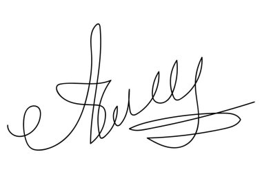 Hayali el yazısı imzası. İmza. Vektör illüstrasyonu