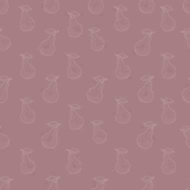 Renkli armutlar düz stile sahip kusursuz desen. Mutfak için duvar kağıdı, mutfak havluları ve masa örtüleri için parmak izi.