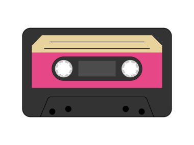 90 'ların Retro tarzı. Gerçekçi eski tarz ses kayıt teknolojisi. 90 'ların ses kasetleri. Vektör illüstrasyonu