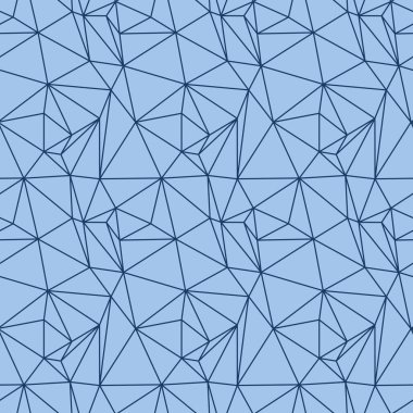 Açık mavi renkli, birbirine kenetlenmiş üçgen şekilli karmaşık geometrik desen