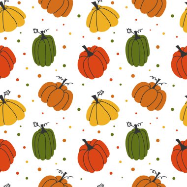 Kusursuz Sonbahar Balkabağı deseni Turuncu, Sarı ve Yeşil