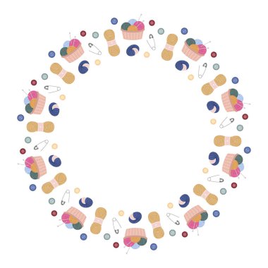 İplik Sepeti ve Dikiş Malzemeleri Dairesel Çerçevesi