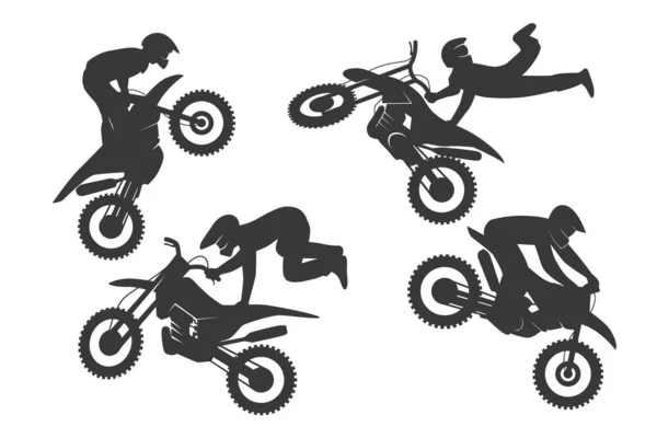 Premium Vector  Silhouette of motorcycle rider performing trick on white  background