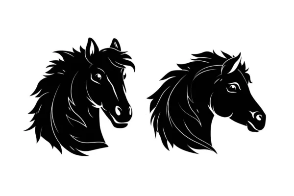Design do logotipo da silhueta do garanhão do cavalo do cavaleiro xadrez  negro