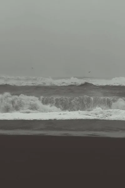Sturm Auf Meer Monochrom Landschaft Foto Schöne Naturkulisse Mit Bewölktem — Stockfoto