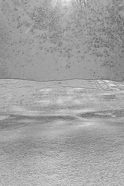Mousserande Snöflingor Faller Snöig Mark Gravering Handritade Skiss Fotorealistisk Monokrom Royaltyfria Stockfoton