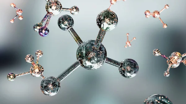 Molecule Serum Atom Serum Liquid Cream Collagen Clear Crystal Premium — Stock Photo, Image