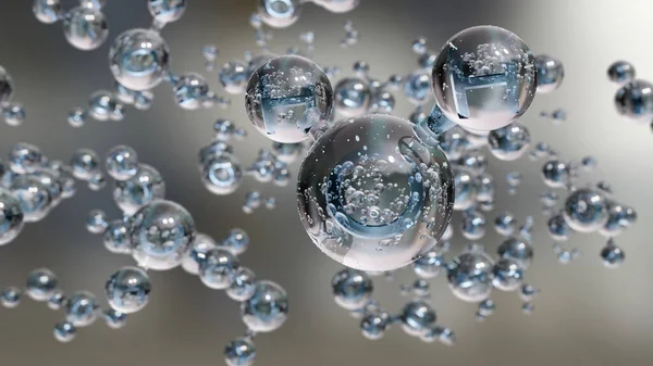Water Molecules Molecular Chemical Formula H2O Odorless Ball Stick Chemical — Stock Photo, Image