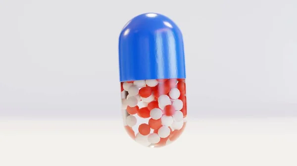 Ilustração Realista Bleu Cor Pílulas Médicas Cápsulas Coloridas Analgésicos Antibióticos — Fotografia de Stock