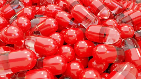 Иллюстрация Реалистичных Различных Цветов Медицинских Таблеток Красочные Капсулы Обезболивающие Антибиотики — стоковое фото