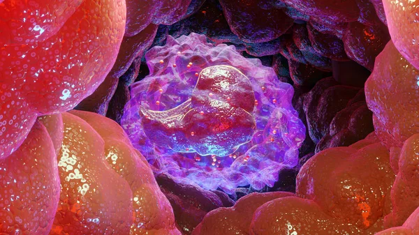Ilustración Del Tipo Monocito Células Leucocitarias Glóbulos Blancos Render — Foto de Stock