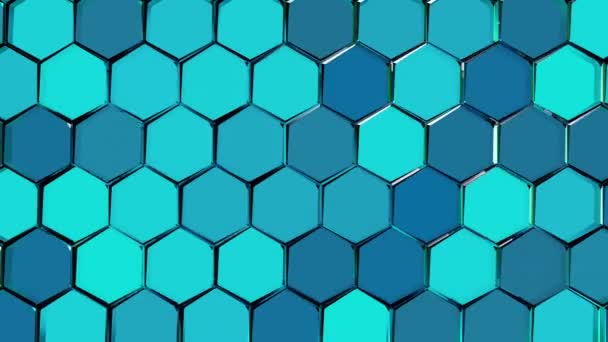 Шестиугольник Футуристическая Концепция Поверхности Шестиугольниками Аннотация Honeycomb Seamless Loop Движущаяся — стоковое видео