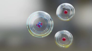 Kutup molekülü, su. Bir su molekülü, ya da H2O, iki hidrojen atomu ve bir oksijen atomu, kalıcı elektrik yükü kutupları, dış elektron kabuğu, Van der Waals kuvvetleri, 3d render