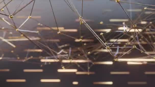 概要六角形の背景 美しいシームレスループ3Dアニメーション 科学分子構造 科学分子の背景を吸収します 波の流れ 抽象技術メッシュ 3Dレンダリング — ストック動画