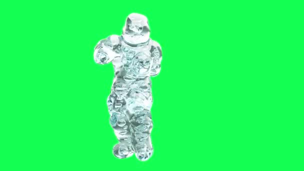 Vattenmonster Dans Hip Hop Dans Isolerad Grön Skärm Render — Stockvideo