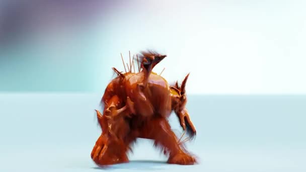 不気味なモンスターダンス 悪魔ダンス アフリカの麺ダンス 家とヒップホップ ループアニメーション ホラーファンタジージャンルビデオ 現実的なCgi 3Dレンダリング — ストック動画