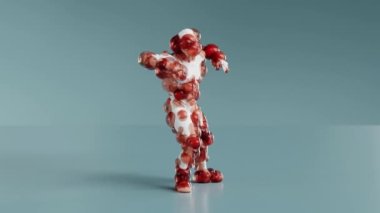 Monster Dancing klibi izole edildi. Döngü animasyonu, ev dansı, ürpertici karakter, üç boyutlu canlandırma. Gizlice kaçıyorsun..