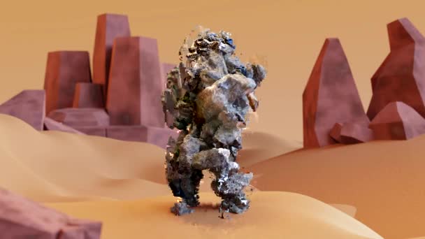 石怪舞蹈 3D渲染的回圈动画 — 图库视频影像
