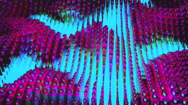 Abstract Geometrisch Patroon Van Renderen Kubussen Bollen Lus Motion Design — Stockvideo