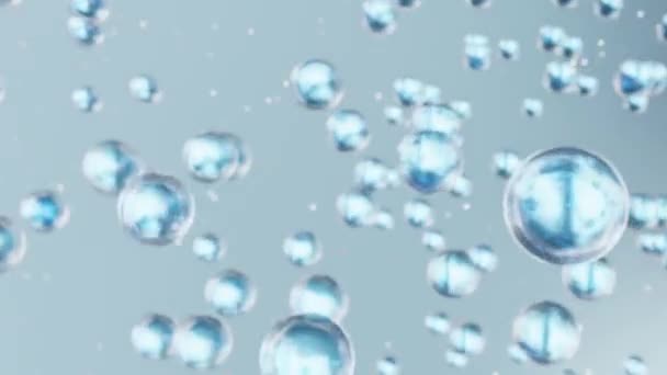 Makro Tekuté Bubliny Různé Vzduchové Bubliny Vodě Tekutý Krém Gel — Stock video