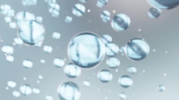 Macro Liquid Burbujas Burbujas Agua Crema Líquida Gel Transparente Textura — Vídeos de Stock