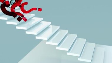 Renkli soru işareti simgeleri, problemler ve çözümler, Görev işareti, arama, yardım, bilgi ve problem soyut kavram sembolü, sorgu, arama simgesi ve sınav işareti, 3d oluşturma