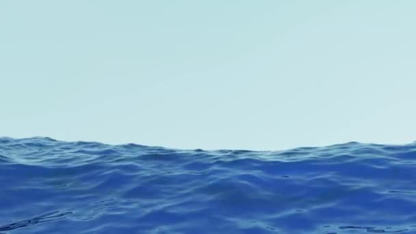 Looped Animation Water Surface Waving Modern Colorful Wallpaper Clear Blue — Stock Video