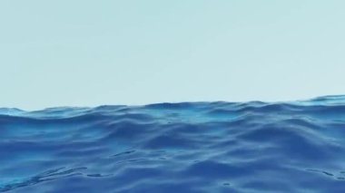Döngülü animasyon. Su Yüzeyi Dalgalanması. Modern renkli duvar kâğıdı. Temiz Mavi Su. 3d hazırlayıcı