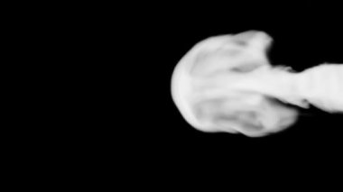 Siyah bir stüdyonun arka planındaki duman akışı ayrılabilir ya da sürekli olarak kullanılabilir. duman bulutu, Inky bulutu su altında akan girdap, ince duman, düşük yoğunluk ve türbülans, 3D render