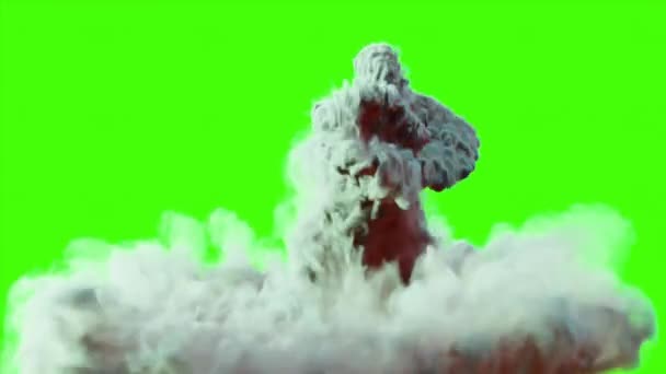 一个房屋舞者 破碎工 房屋舞蹈 打破绿色的尖叫 烟雾的烟雾轮廓 嘻哈舞蹈家背景可以改变为任何其他背景 3D渲染 — 图库视频影像
