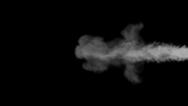 黑色工作室背景上的烟流可以被分离或连续使用 烟云膨胀 油墨云在水下旋转 低密度和湍流 3D渲染 — 图库视频影像