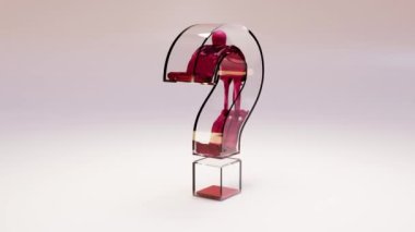 Renkli soru işareti simgeleri, 3d oluşturma